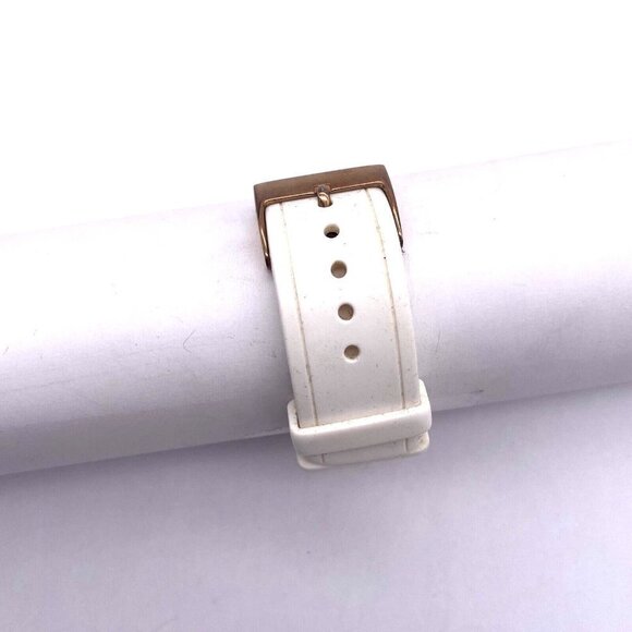 Kenneth Cole Rhinestone Digital Round Watch Unisex White Rubber Band - Picture 5 of 5